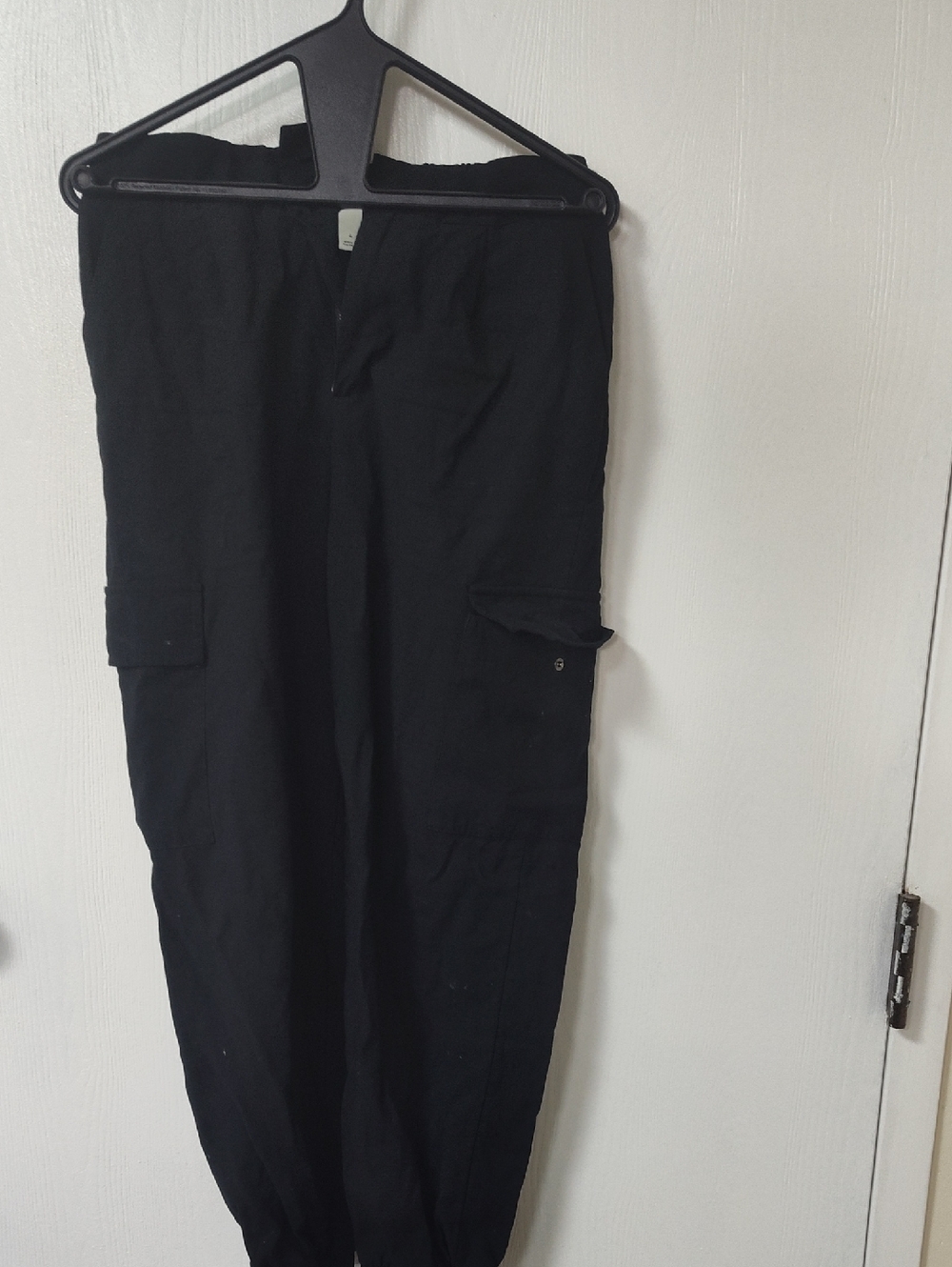 a new day Black Cargo Jogger Pants with Flap Pockets